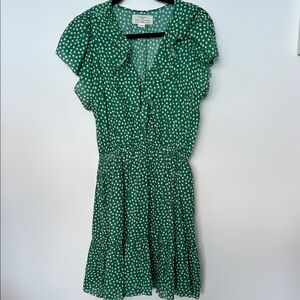 Trovata Green and White Mini Dress